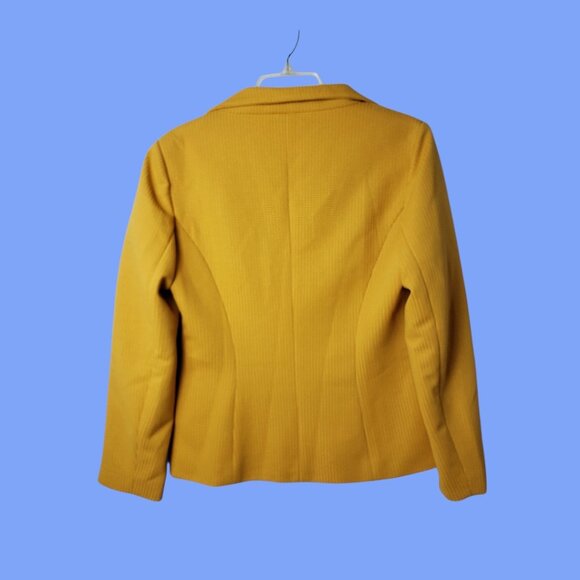 Uge Womens Textured Zip-Up Jacket With Pockets Yellow mustard Large - Picture 12 of 16